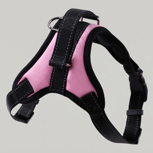 chien harnais anti traction rose ajustable