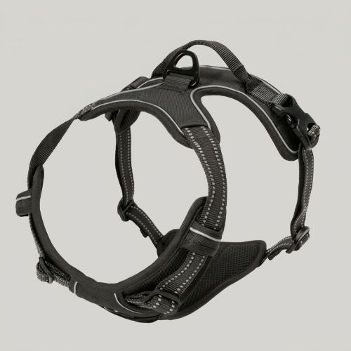 chien harnais anti‑traction noir ajustable robuste