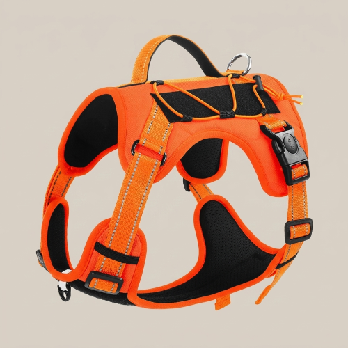 chien harnais anti traction orange corde tactique transport