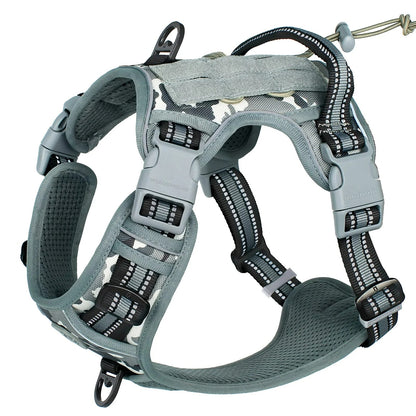 harnais anti traction chien gris clair polyester