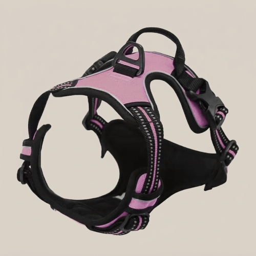 harnais anti traction chien rose design solide