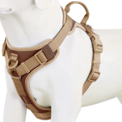 harnais anti traction pour chien chocolat polyester