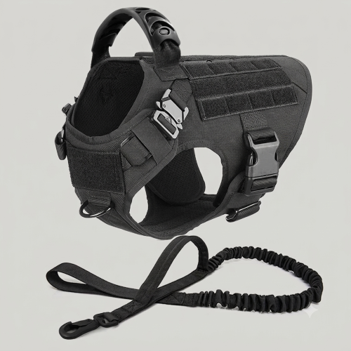 harnais anti traction pour chien noir ensemble laisse