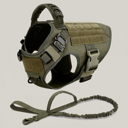 harnais anti traction pour chien vert gilet tactique