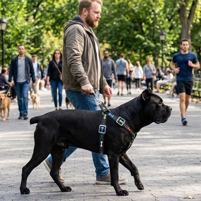 Harnais chien ajustable détachement rapide imprimé os