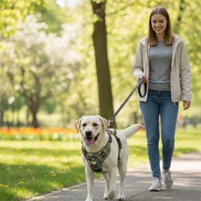 harnais chien anti traction ajustable matériel respirant poignée