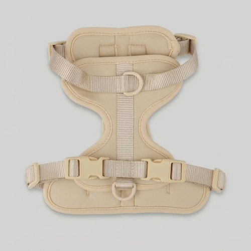 harnais chien anti traction beige ajustable tissus respirant