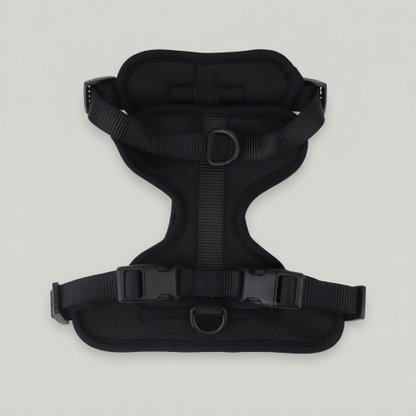harnais chien anti traction noir tissus plongé nylon
