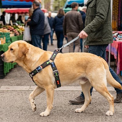 Harnais chien détachement rapide os coloré nylon