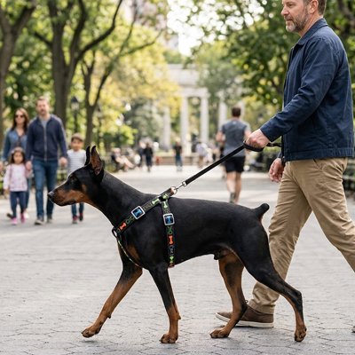 Harnais chien imprimé os ajustable détachement rapide