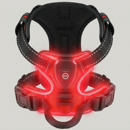 harnais chien lumineux 3 modes éclairage rouge