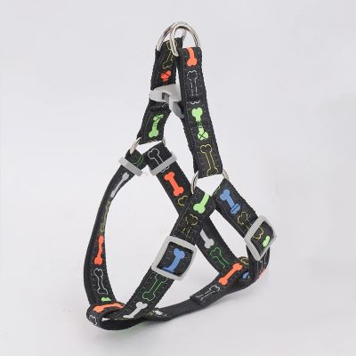 harnais chien noir haute qualité nylon ajustable