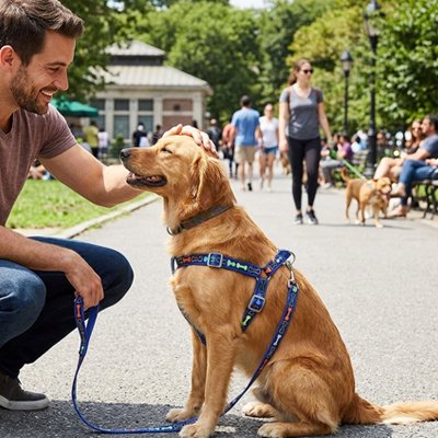 Harnais chien nylon haute qualité ajustable détachement rapide