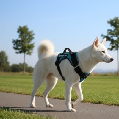 harnais chien polyester réfléchissant poignée souple ajustable