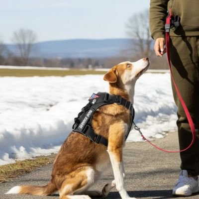 harnais chien réglable gilet réfléchissant patchs