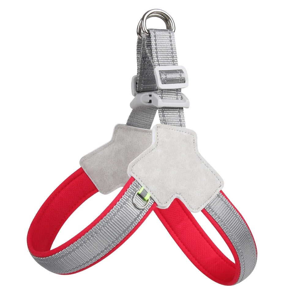 harnais chien rouge sangle poitrine nylon