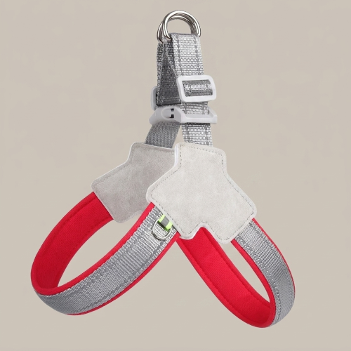 harnais chien rouge sangle poitrine nylon