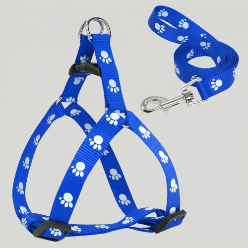 harnais en Y bleu moyen imprimé
