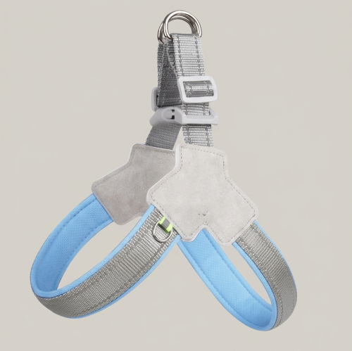 harnais pour chien bleu ajustable antitraction