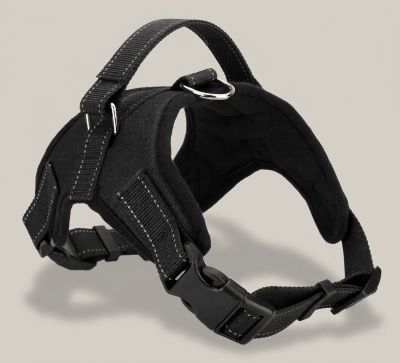 harnais pour chien noir dégagement rapide nylon