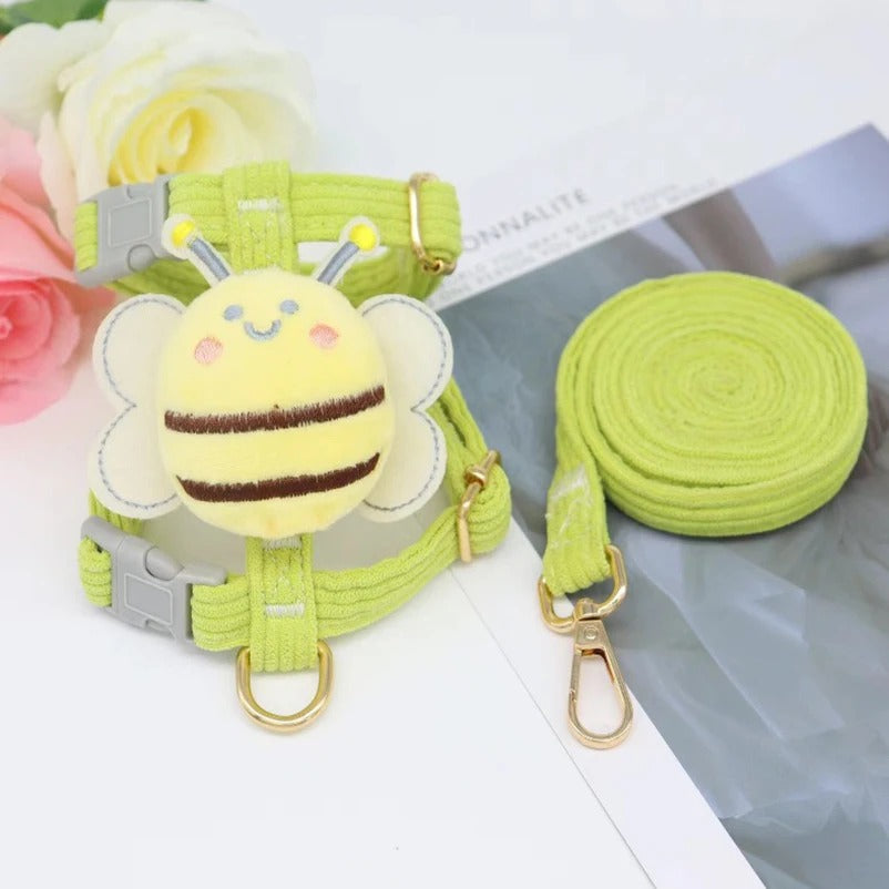 harnais pour chien petit moyen coton vert