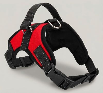 harnais pour chien rouge clip nylon ajustable
