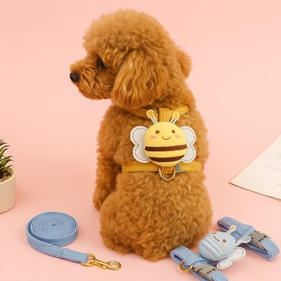 harnais pour chien sangle de poitrine laisse coton