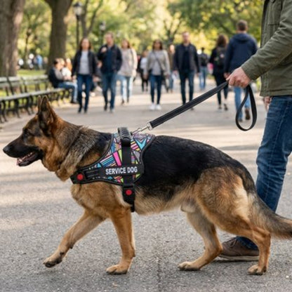 Harnais pour chiens contour réfléchissant poignée silicone