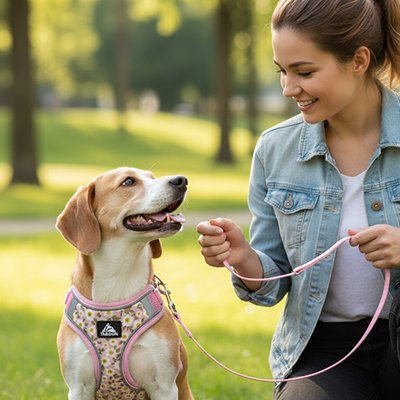 Harnais pour chiens design bandes réfléchissantes 