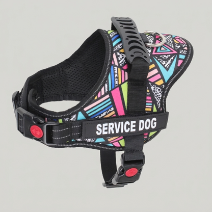 harnais pour chiens mosaique contour réfléchissant