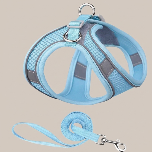 harnais pour chiot bleu ensemble laisse réglable
