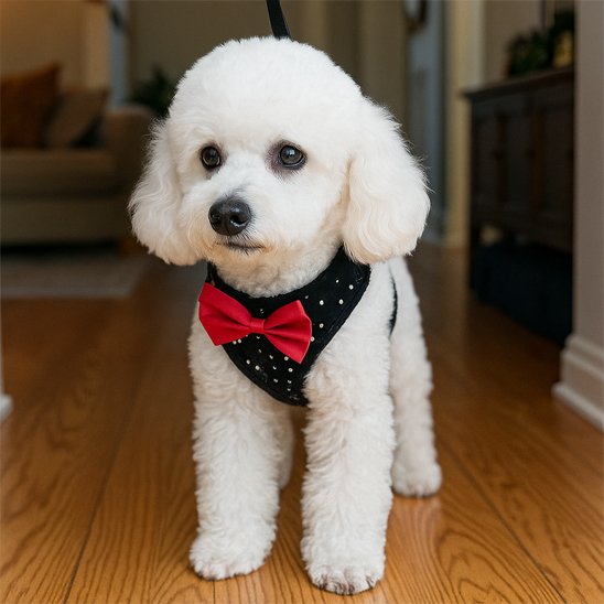 Harnais pour petit chien diamant et papillon