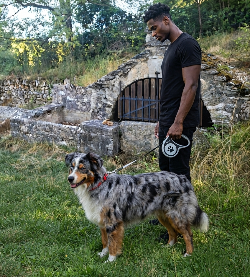 laisse chien enrouleur extension rapide