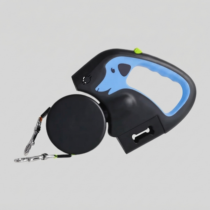 laisse double pour chien bleu lampe de poche