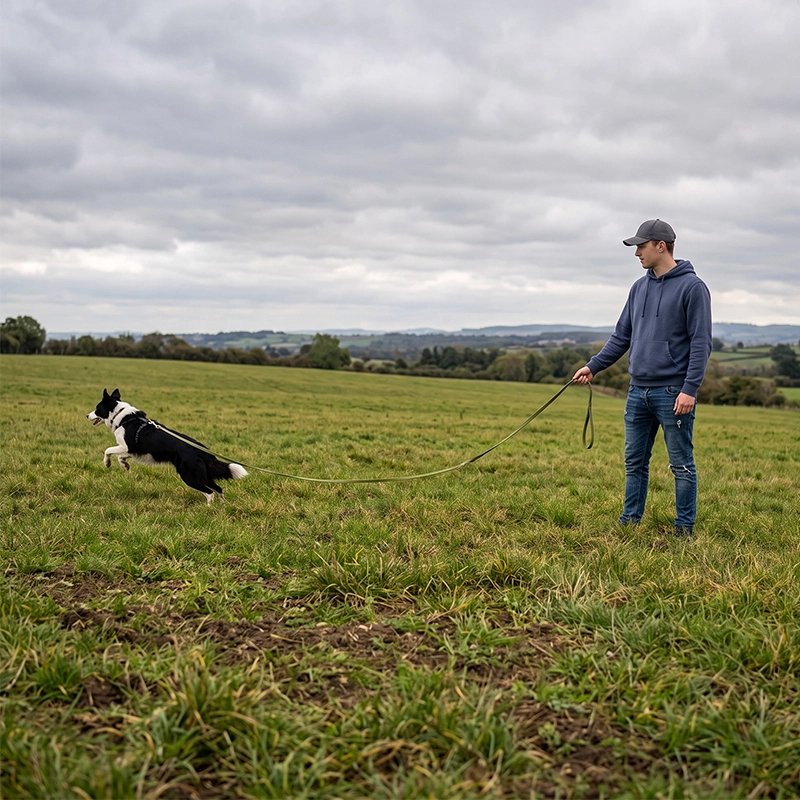 Longe pour chien waterproof lors d'une promenade extérieure