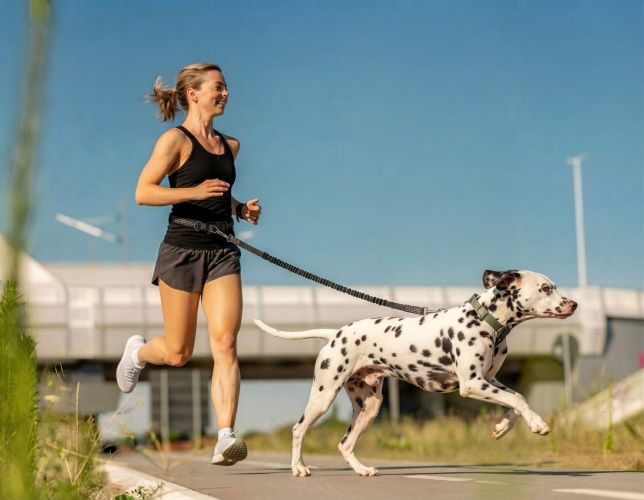 laisse main libre pour chien ceinture réglable